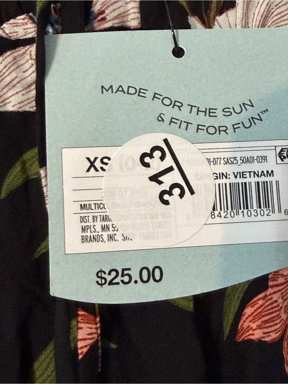 Shade & Shore Black Wide-Leg Floral Pants with Pink & Coral Flowers - Picture 4 of 5